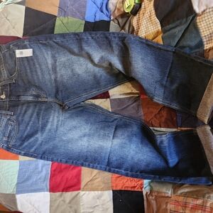 Old Navy Blue Boyfriend Jeans with Worn Look